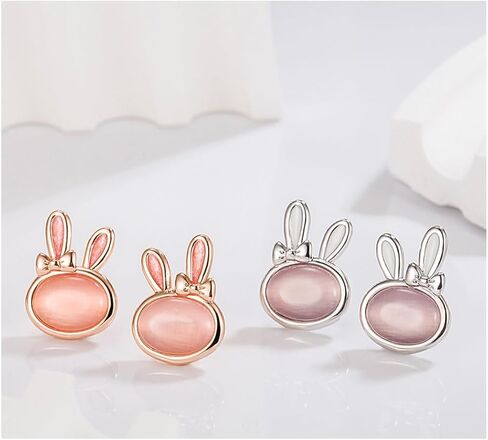 Bunny Earrings Rabbit Stud Earrings Hypoallergenic Cute Animal Jewelry Easter Earrings Gift for Women in Saudi Arabia