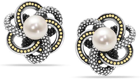 LeCalla Women's Sterling Silver Freshwater Pearl Earrings | 925 Silver Freshwater Cultured Pearl Drop Earring for Gift Jewelry in Saudi Arabia
