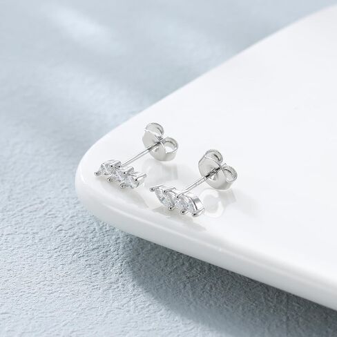 925 Sterling Silver Earrings for Women 14K Gold Stud Earrings Zirconia Star Butterfly Moon Gold Earrings Silver Earrings for Women Cartilage Earrings Small Silver Earrings Sets Silver Earrings Studs in Saudi Arabia