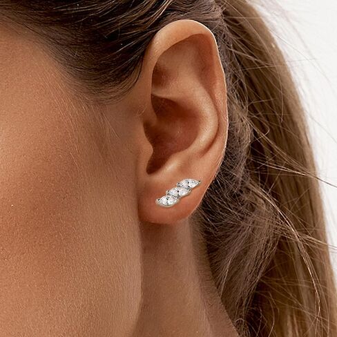 925 Sterling Silver Earrings for Women 14K Gold Stud Earrings Zirconia Star Butterfly Moon Gold Earrings Silver Earrings for Women Cartilage Earrings Small Silver Earrings Sets Silver Earrings Studs in Saudi Arabia