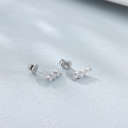 925 Sterling Silver Earrings for Women 14K Gold Stud Earrings Zirconia Star Butterfly Moon Gold Earrings Silver Earrings for Women Cartilage Earrings Small Silver Earrings Sets Silver Earrings Studs in Saudi Arabia