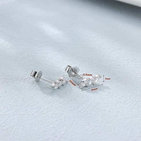 925 Sterling Silver Earrings for Women 14K Gold Stud Earrings Zirconia Star Butterfly Moon Gold Earrings Silver Earrings for Women Cartilage Earrings Small Silver Earrings Sets Silver Earrings Studs in Saudi Arabia