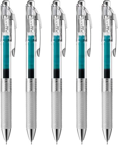 Pentel Energel Infree Gel Ink Ballpoint Pen 0.5mm, Needle Tip, Turquoise blue Ink, 5 pen set(Japan Import) in Kuwait