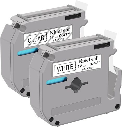 NineLeaf 2 Pack Compatible for Brother P Touch M Tape M-K531 MK531 M531 12mm 0.47'' Blue Label Tape Work with PTouch PT-M95 PT-90 PT-70 PT-70SR PT-65 PT-85 PT-45 Label Maker Refills in Kuwait