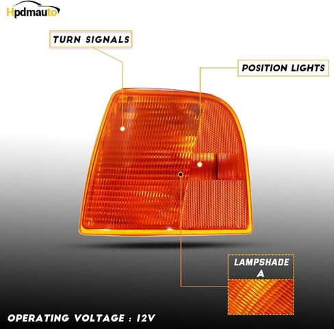 Corner Light fit for Peterbilt 385/377 Trucks Turn Signal Side Marker Lamp Assembly Halogen Amber Right Passenger Side in Kuwait