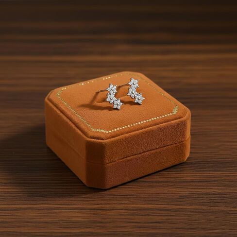 أقراط زركونيا مكعبة صغيرة من الفضة الاسترليني للنساء، أقراط متسلقة على شكل زهرة لا تسبب الحساسية، أقراط غضروف عنقودية زهرية، هدايا مجوهرات رائعة in Kuwait