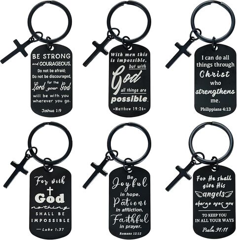 kilofly Christian Inspirational Bible Verse Keychain Gift Cross Charm in Saudi Arabia