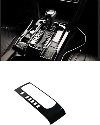 ملحقات السيارة مناسبة لسيارة Honda Civic 10th Gen 2016-2021 ABS غطاء إطار ناقل الحركة الداخلي (أسود لامع) مجموعة واحدة (تلقائي فقط) in Kuwait