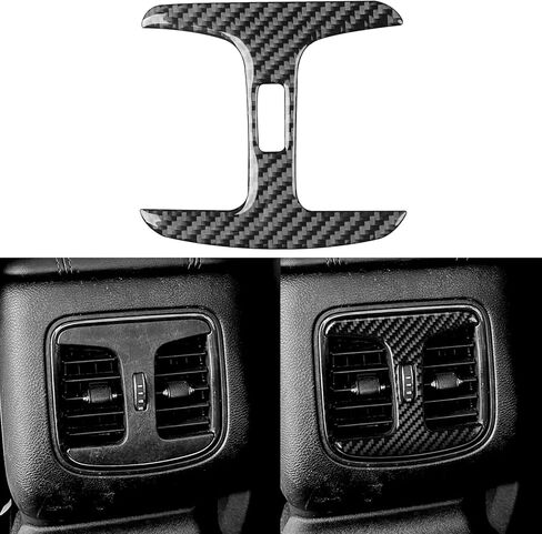 NVCNX ألياف الكربون الفاخرة الحقيقية لملحقات Chrysler 200 2015 2016 2017 Limited/S/Limited Platinum/C/LX/Touring Center Console Gear Shift غطاء لوحة داخلية زخرفة سميكة تراكب ملصق مائي 4 قطع in Saudi Arabia