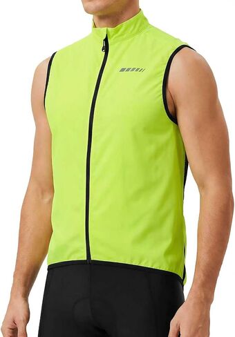 qualidyne Men’s Lightweight Windproof Cycling Vest, Full-Zip Sleeveless Bike Gilet with Breathable Mesh Back and Reflective in Kuwait