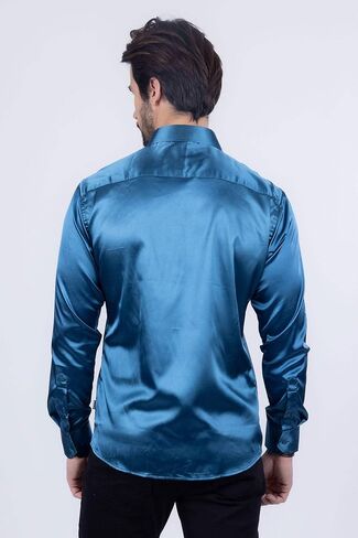 Barabas Men's Shiny Long Sleeve Button Down Metallic Shirts B312 in Saudi Arabia