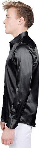 Barabas Men's Shiny Long Sleeve Button Down Metallic Shirts B312 in Saudi Arabia