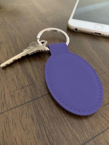LaserGram Oval Keychain, Monarch Butterfly, Personalized Engraving Included (Dark Purple) in Saudi Arabia