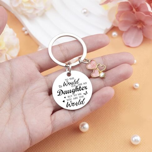 Christmas Gifts For Daughters Adult Daughter Keychain from Mom Dad Birthday Valentine's Day Gifts For Daughter Unique Gift For Grown Step Daughters Girls Meaningful Gift for Her Girls Cute Keychains in Kuwait