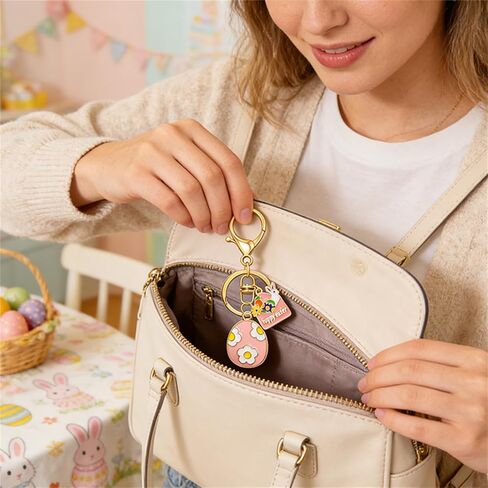 Easter Egg Keychain with Rainbow Bunny Rabbit Carrot Enamel Charms Cute Purse Bag Accessories, 5-8 Pairs in Saudi Arabia