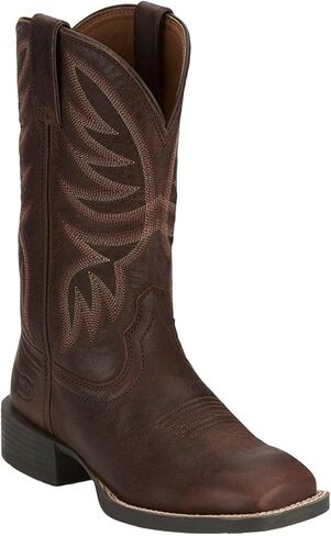 Justin Boots Womens Demeter 11 Inch Square Toe Casual Boots Mid Calf Low Heel 1-2" - Brown in Kuwait