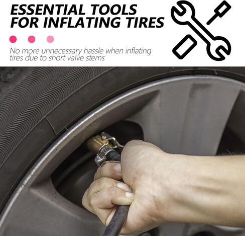 2PCS Tire Valve Stem Extensions,50mm Tire Valve Extender with Straight Extension Design,Universal Tires Valves Extension Car Accessories for Standard American Valves in Kuwait