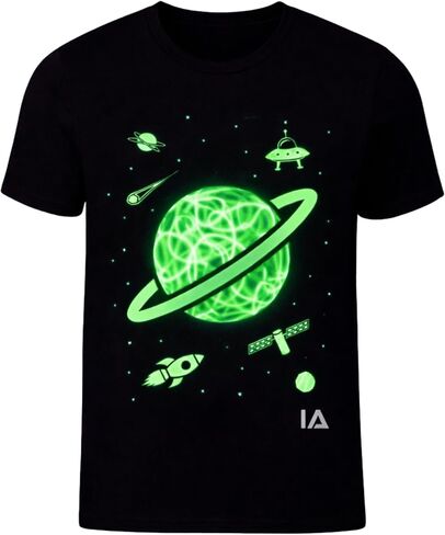تي شيرت للأطفال بتصميم كواكب الفضاء الخارجي يتوهج في الظلام - ممتع لحفلات أعياد الميلاد in Kuwait