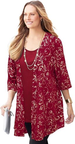 Women's Plus Size Black Label Metallic Cardigan in Saudi Arabia