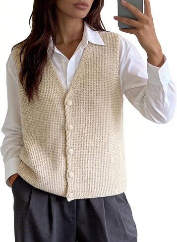 LEO'VASE 2025 Womens Vest Top Fall Vest - Stylish Sleeveless Cardigans for Women in Saudi Arabia
