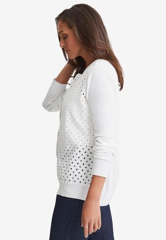Jessica London Women's Plus Size Fine Gauge Eyelet Cardigan in Saudi Arabia