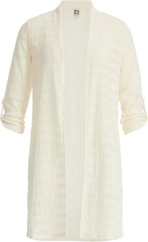 Anne Klein Women's Women's Wave Knit Long Cardigan Sweater in Kuwait