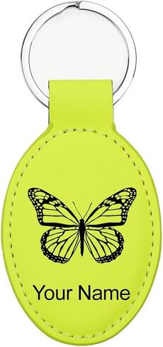 LaserGram Oval Keychain, Monarch Butterfly, Personalized Engraving Included (Dark Purple) in Saudi Arabia