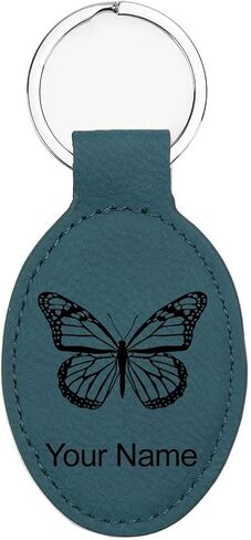 LaserGram Oval Keychain, Monarch Butterfly, Personalized Engraving Included (Dark Purple) in Saudi Arabia