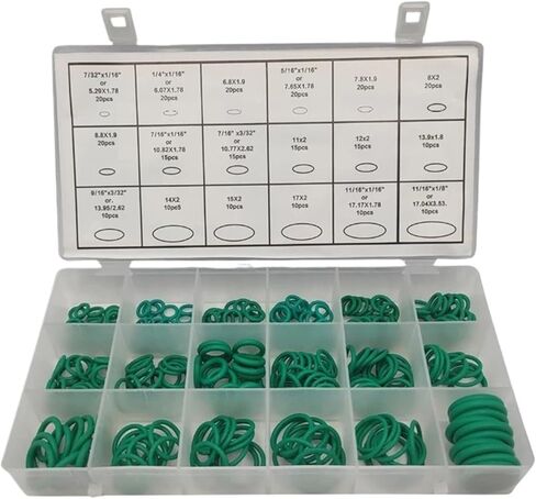 270pcs O-Ring Sealing Gasket Nitrile Rubber Plumbing Gaskets Boxed High-Pressure O-Rings Seal Assortment Kit Green Purple(270pcs green) in Saudi Arabia