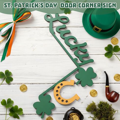 3 Pcs Valentine's Day Door Corner Sign Wooden Door Topper St. Patrick's Day Door Corner Sign Easter Door Corner Sign, Door Frame Signage Heart Door Corner Decor for Door Wall Window Decor in Kuwait