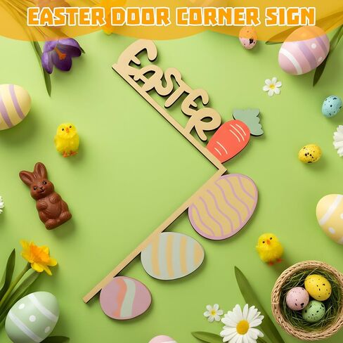 3 Pcs Valentine's Day Door Corner Sign Wooden Door Topper St. Patrick's Day Door Corner Sign Easter Door Corner Sign, Door Frame Signage Heart Door Corner Decor for Door Wall Window Decor in Kuwait