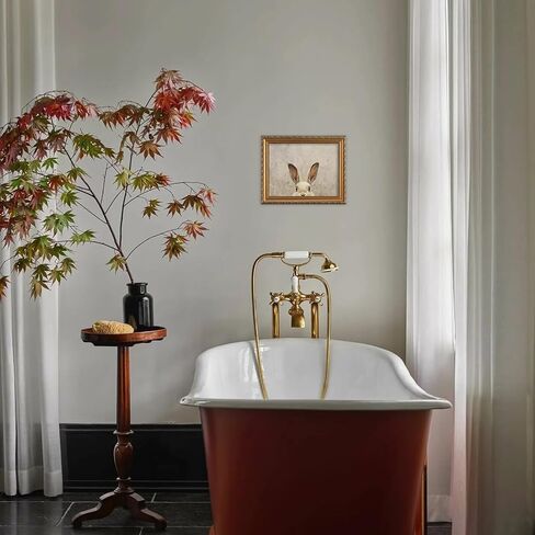 ASTRDECOR Gold Framed Wall Art - Vintage Easter Bunny Art Painting, Spring Rabbit Canvas Oil Painting Poster for Rustic Easter Décor, Kids Room, Nursery & Farmhouse Bedroom or Festive Spaces, 9x12inch in Kuwait