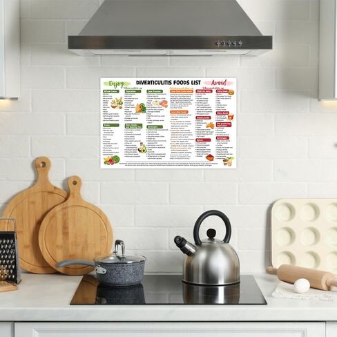 Diverticulitis Food List Poster, 12"x18", What to Eat, What to Avoid, Digestive Gut Health, Food Guide Grocery - Frame not Included in Saudi Arabia