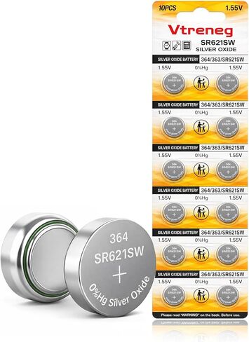 10 Pack 364 SR621SW Watch Battery 363 164 AG1 1.55V Silver Oxide Battery in Kuwait