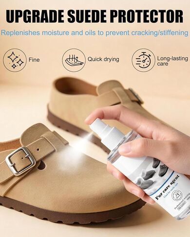 5-In-1 Suede Shoe Cleaner Kit, Suede Care Kit with 300ml Suede Cleaner,100ml Suede Protector, 50ml Cork Sealer, Suede Brush and Eraser for Shoes, Sandals Suede, Nubuck in Kuwait