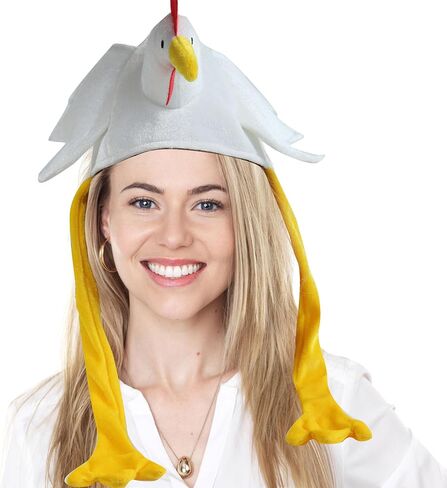 قبعة الدجاج - إكسسوارات أزياء مزرعة أنميال المبتكرة ثلاثية الأبعاد - مناسبة مريحة للبالغين - مثالية للحفلات ومناسبات المهرجانات التنكرية in Kuwait