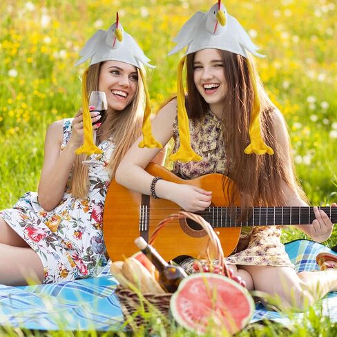 قبعة الدجاج - إكسسوارات أزياء مزرعة أنميال المبتكرة ثلاثية الأبعاد - مناسبة مريحة للبالغين - مثالية للحفلات ومناسبات المهرجانات التنكرية in Kuwait