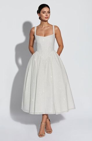 Sparkly Tulle Prom Dresses Saqure Neck A-Line Formal Dress Midi Corset Cocktail Party Gown for Teens in Saudi Arabia