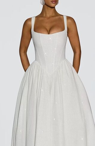 Sparkly Tulle Prom Dresses Saqure Neck A-Line Formal Dress Midi Corset Cocktail Party Gown for Teens in Saudi Arabia