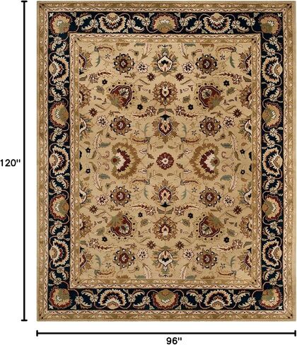 SAFAVIEH Area Rug 8x10 - English Manor Collection - Large - Sage & Navy, Handmade Wool, Traditional Design, Ideal for Living Room, Bedroom, Office, Dining Space (EMS739A) in Saudi Arabia