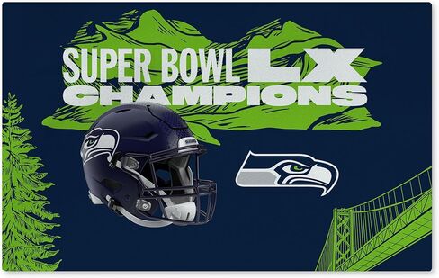 Northwest NFL Super Bowl 2026 Seattle Seahawks Champs Washable Rug, 20 x 32 in in Saudi Arabia