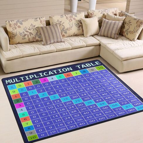 ALAZA Multiplication Table Math Area Rug Rugs for Living Room Bedroom 4'10" x 6'8" in Saudi Arabia