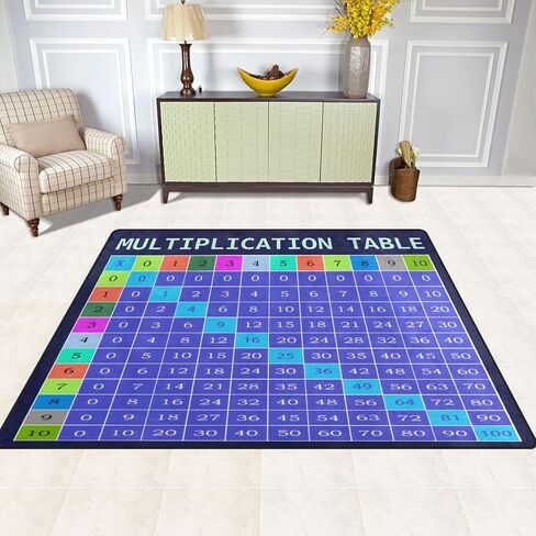 ALAZA Multiplication Table Math Area Rug Rugs for Living Room Bedroom 4'10" x 6'8" in Saudi Arabia