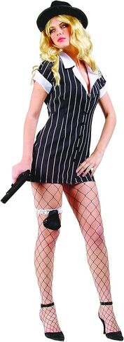 RG Costumes Women's Mobster, Black/White, Large/8-10 in Kuwait