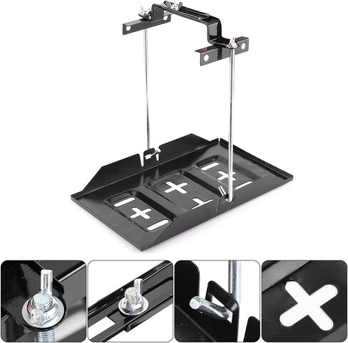 Rack Battery Car Mower Hold Down,Bolt In Battery Tray Clamps,Battery Tray 10X7,Automotive Battery Racks,Storage Battery Holder Tray Mount Hold Down Clamp Bracket Kit Car Accessory(27CM) in Saudi Arabia