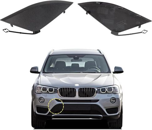 Car Front Bumper Tow Hook Cover Compatible with BMW X3 F25 LCI Fit 18i 20d 25i 30d 35d xDrive sDrive 2015 2016 2017 Trailer Cover Cap 51117338474 Towing Eye Cap Matte Black Right Passenger Side in Saudi Arabia