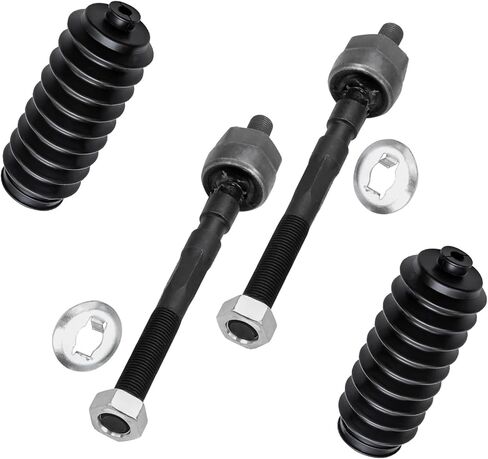Detroit Axle - Front 4pc Tie Rods for Acura 94-97 Integra, 92-95 Honda Civic, 93-97 Civic Del Sol, 2 Inner Tie Rod Ends 2 Boot & Bellows 1992 1993 1994 1995 Replacement in Saudi Arabia