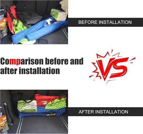 Car Rear Cargo Net, Double-Layer High Elastic Mesh Organizer, Stretchable Trunk Storage Net with Retaining Hooks, Portable Cargo Storage Accessory for Most Cars SUVs Trucks (Black) in Kuwait