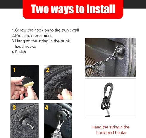 Car Rear Cargo Net, Double-Layer High Elastic Mesh Organizer, Stretchable Trunk Storage Net with Retaining Hooks, Portable Cargo Storage Accessory for Most Cars SUVs Trucks (Black) in Kuwait