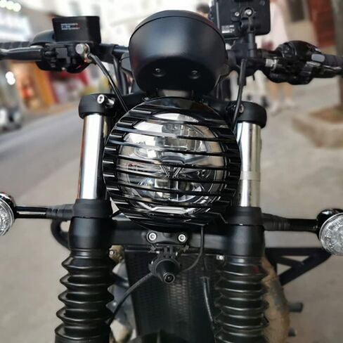 Dreamseek Motorcycle Headlight Grill Cover for Triumph Bonneville Bobber 2017 2018 2019 2020 Exterior CNC Billet Aluminum Front Head Lamp Guard Grille Trim Black in Saudi Arabia